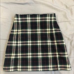 Vintage Plaid Mini Pencil Skirt